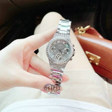 Buy Shop Guess Moonlight Multi Function Diamonds Silver Dial Silver Steel Strap Watch for Women - GW0320L1 USA Online