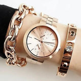 Buy Shop Michael Kors Garner Quartz Rose Gold Dial Rose Gold Steel Strap Watch For Women - MK6409 USA Online