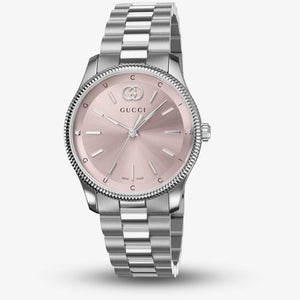 Buy Shop Gucci G Timeless Quartz Pink Dial Silver Steel Strap Watch for Women - YA1265061 USA Online