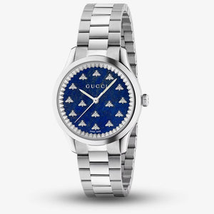 Buy Shop Gucci G Timeless Quartz Blue Dial Silver Steel Strap Watch for Women - YA1265043 USA Online