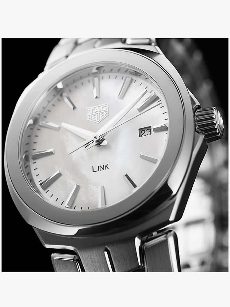 Buy Shop Tag Heuer Link Quartz Mother of Pearl Dial Silver Steel Strap Watch for Women - WBC1310.BA0600 USA Online
