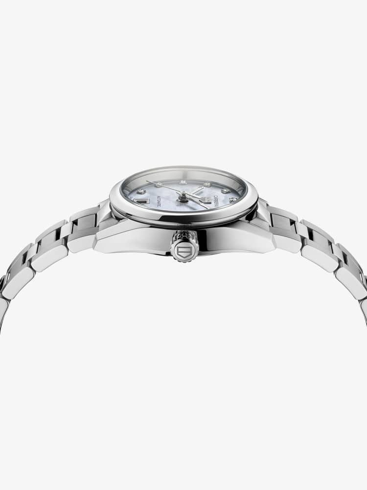 Buy Shop Tag Heuer Carrera Diamonds Mother of Pearl Dial Silver Steel Strap Watch for Women - WBN2412.BA0621 USA Online