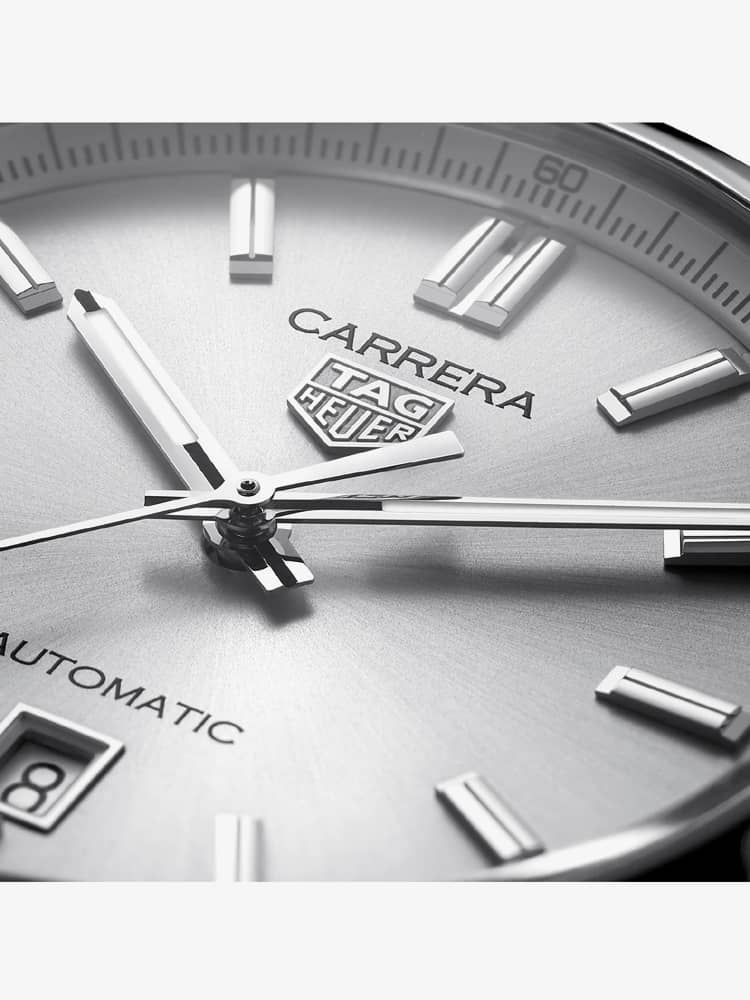 Buy Shop Tag Heuer Carrera Date Silver Dial Black Leather Strap Watch for Men - WBN2111.FC6505 USA Online