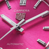 Buy Shop Tag Heuer Carrera Date Automatic 18K Pink Dial Silver Steel Strap Watch for Women - WBN2313.BA0001 USA Online