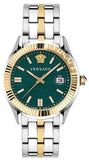 Buy Shop Versace Greca Time Quartz Green Dial Two Tone Steel Strap Watch For Men - VE3K00422 USA Online