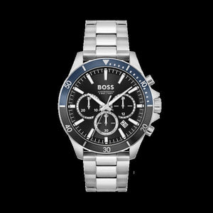 Buy Shop Hugo Boss Troper Chronograph Black Dial Silver Steel Strap Watch For Men - 1514101 USA Online