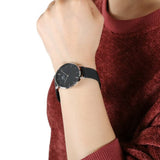 Daniel Wellington Petite Ashfield Black Dial Black Mesh Strap Watch For Women - DW00100202