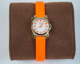 Buy Shop Marc Jacobs Henry Dinky White Dial Orange Leather Strap Watch for Women - MBM1236 USA Online