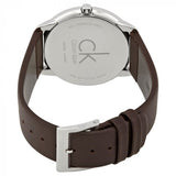 Buy Shop Calvin Klein Minimal Silver Dial Brown Leather Strap Watch for Men - K3M211G6 USA Online