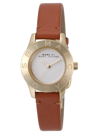 Buy Shop Marc Jacobs Mini Blade White Dial Brown Leather Strap Watch for Women - MBM1219 USA Online