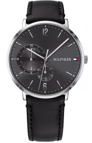 Buy Shop Tommy Hilfiger Brooklyn Black Dial Black Leather Strap Watch for Men - 1791509 USA Online