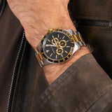 Buy Shop Michael Kors Layton Chronograph Black Dial Two Tone Steel Strap Watch For Men - MK8784 USA Online