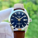 Buy Shop Tissot Gentlemen Powermatic 80 Silicium Blue Dial Brown Leather Strap Watch For Men - T127.407.16.041.00 USA Online