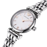 Buy Shop Emporio Armani Gianni T Bar Quartz Silver Dial Silver Steel Strap Watch For Women - AR1935 USA Online