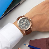 Buy Shop Michael Kors Ryker Analog Gray Dial Brown Leather Strap Watch For Men - MK8519 USA Online