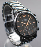Buy Shop Emporio Armani Luigi Ceramic Chronograph Black Dial Black Strap Watch For Men - AR1509 USA Online