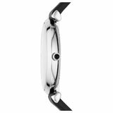 Buy Shop Emporio Armani Gianni T Bar Mother of Pearl Dial Black Leather Strap Watch For Women - AR90002 USA Online