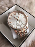Buy Shop Emporio Armani Classic Silver Dial Two Tone Steel Strap Watch For Men - AR1839 USA Online
