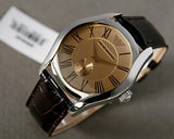Buy Shop Emporio Armani Classic Quartz Beige Dial Brown Leather Strap Watch For Men - AR0646 USA Online
