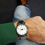 Buy Shop Emporio Armani Classic Luigi Quartz Silver Dial Silver Steel Strap Watch For Men - AR1854 USA Online