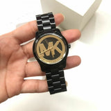 Buy Shop Michael Kors Runway Black Dial Black Steel Strap Watch for Women - MK6057 USA Online