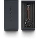 Buy Shop Daniel Wellington Classic Petite Bristol Black Dial Brown Leather Strap Watch For Women - DW00100233 USA Online