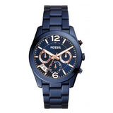 Buy Shop Fossil Perfect Boyfriend Multifunction Blue Dial Blue Steel Strap Watch for Women - ES4093 USA Online