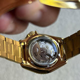 Buy Shop Seiko 5 Sports Automatic Black Dial Gold Steel Strap Watch For Men - SRPK18 USA Online
