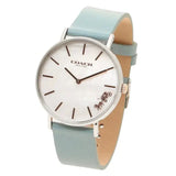 Buy Shop Coach Perry Mother of Pearl White Dial Blue Leather Strap Watch for Women - 14503271 USA Online