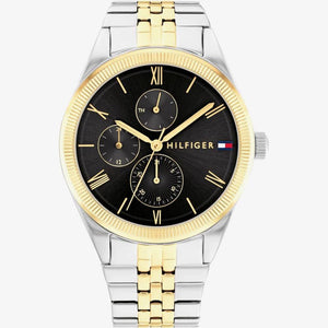 Buy Shop Tommy Hilfiger Monica Chronograph Black Dial Two Tone Steel Strap Watch For Women - 1782591 USA Online