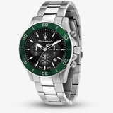 Buy Shop Maserati Competizione Chronograph Black Dial Silver Steel Strap Watch For Men - R8873600008 USA Online