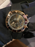 Buy Shop Breitling Superocean Heritage B01 Chronograph 44 Black Dial Black Mesh Bracelet Watch for Men - UB01621A1M1S1 USA Online