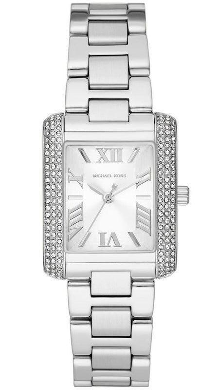 Buy Shop Michael Kors Emery Three-Hand Crystals White Dial Silver Steel Strap Watch for Women - MK4642 USA Online