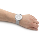 Buy Shop Calvin Klein Minimal White Dial Silver Mesh Bracelet Watch for Men - K3M5115X USA Online