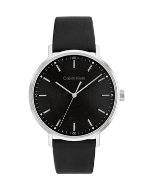 Buy Shop Calvin Klein High Noon Quartz Black Dial Black Leather Strap Watch for Men - K8M211C1 USA Online