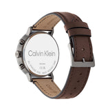 Buy Shop Calvin Klein Minimal Silver Dial Brown Leather Strap Watch for Men - K3M211G6 USA Online