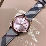 Buy Shop Burberry The City Rose Gold Dial Brown Leather Strap Watch for Women - BU9040 USA Online