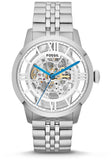 Buy Shop Fossil Townsman Automatic Skeleton Silver Dial Silver Steel Strap Watch for Men - ME3044 USA Online