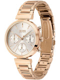 Hugo Boss Flawless Quartz White Dial Gold Steel Strap Watch for Women -1502531