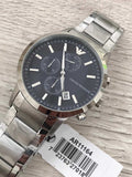 Buy Shop Emporio Armani Renato Chronograph Blue Dial Silver Steel Strap Watch For Men - AR11164 USA Online