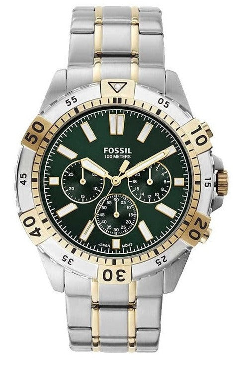 Buy Shop Fossil Garrett Chronograph Green Dial Two Tone Steel Strap Watch for Men - FS5622 USA Online