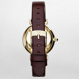 Buy Shop Emporio Armani Gianni T Bar Burgundy Dial Burgundy Leather Strap Watch For Women - AR1757 USA Online