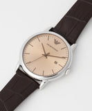 Buy Shop Emporio Armani Luigi Analog Bronze Dial Brown Leather Strap Watch For Men - AR11096 USA Online