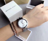 Buy Shop Michael Kors Garner Analog Silver Dial Silver Steel Strap Watch For Women - MK6407 USA Online