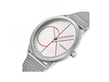 Buy Shop Calvin Klein Minimal White Dial Silver Mesh Bracelet Watch for Men - K3M5115X USA Online