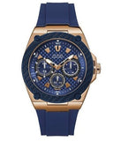 Guess Legacy Chronograph Blue Dial Blue Rubber Strap Watch For Men - W1049G9