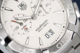 Buy Shop Tag Heuer Aquaracer Chronograph White Dial Silver Steel Strap Watch for Men - WAY111Y.BA0928 USA Online