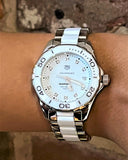 Buy Shop Tag Heuer Aquaracer Diamonds White Dial Two Tone Steel Strap Watch for Women - WAY131D.BA0914 USA Online