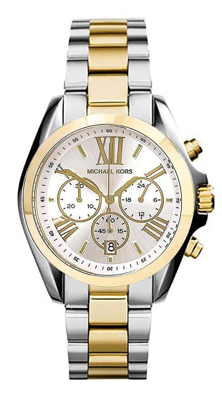 Buy Shop Michael Kors Bradshaw Silver Dial Two Tone Steel Strap Watch for Women - MK5627 USA Online