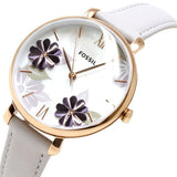 Buy Shop Fossil Jacqueline Mother of Pearl Dial Grey Leather Strap Watch for Women - ES4672 USA Online